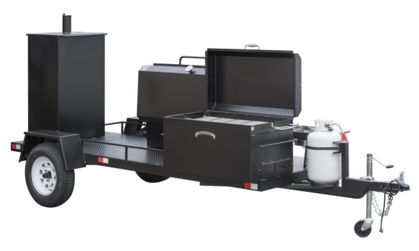BX50T Box Smoker With Optional BBQ42 Chicken Cooker and Flat Top Grill and Gas Tank