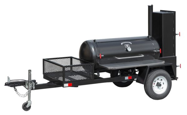 TS120 Tank Smoker Trailer With Optional Stainless Steel Exterior Shelves