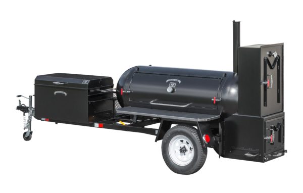 Meadow Creek TS250 Tank Smoker Trailer with Optional Stainless Steel Shelf and BBQ42