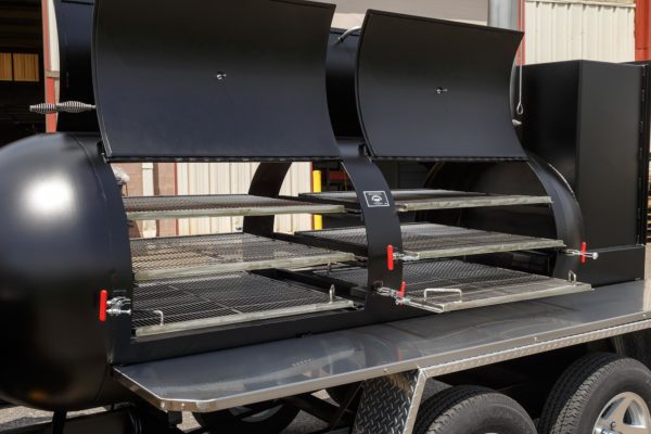 Meadow Creek TS500 smoker trailer comes with 6 stainless steel grates