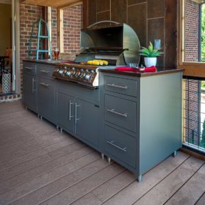 Cappuccino Cabinets, Copper Vein Top-2