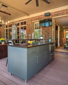 Cappuccino Cabinets, Copper Vein Top