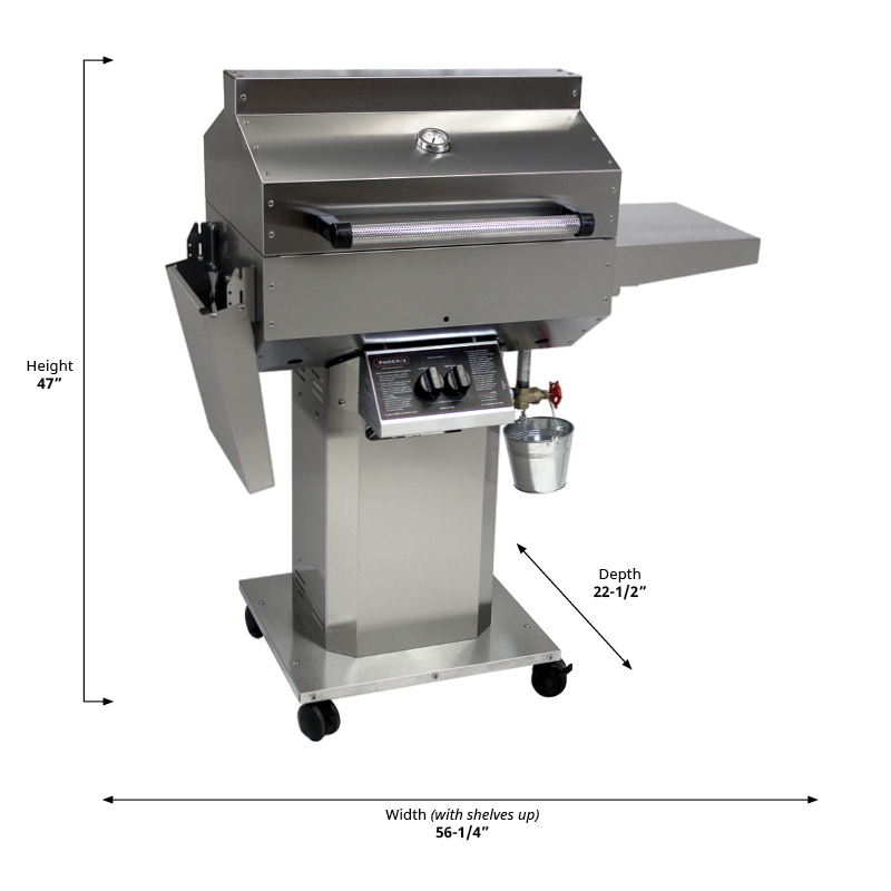 Phoenix Grills SDRIVDD Stainless Steel Riveted Grill Head on 3-Piece Column & Base