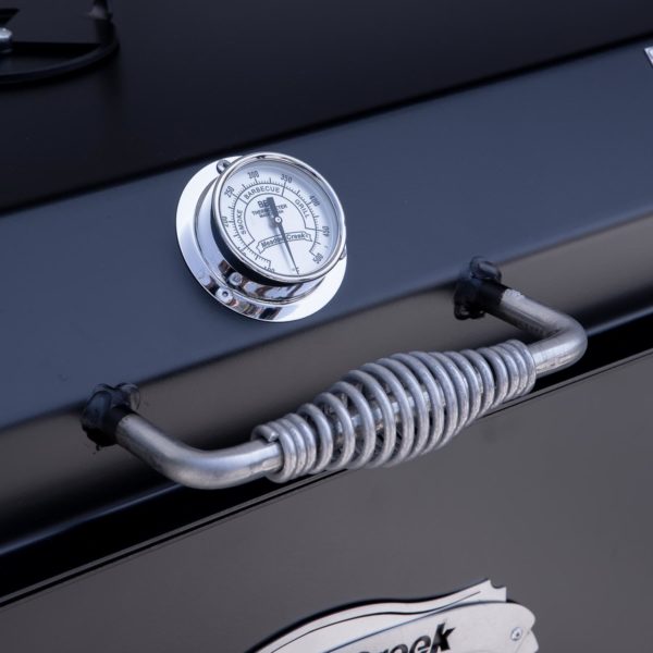 Stainless Steel Thermometer and Cool-to-the-Touch Handle on BBQ26S Lid