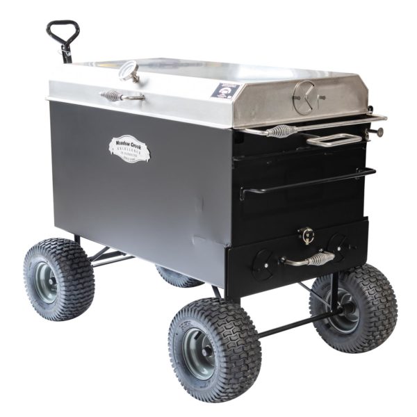Meadow Creek BBQ42 Chicken Cooker With Optional Stainless Steel Lid and Wagon Chassis