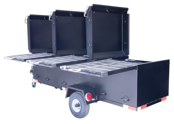 Meadow Creek BBQ96 Chicken Cooker With Optional Slideout Grates and Hinged Lids With Thermometers