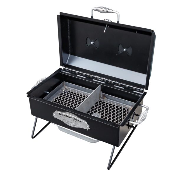 Firebox With Adjustable Divider on SK23 Steak Grill With Optional Stainless Steel Ash Pan