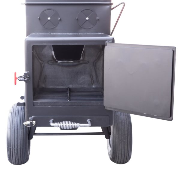 Firebox With Removable Grate and Ash Pan on SQ36 Offset Smoker