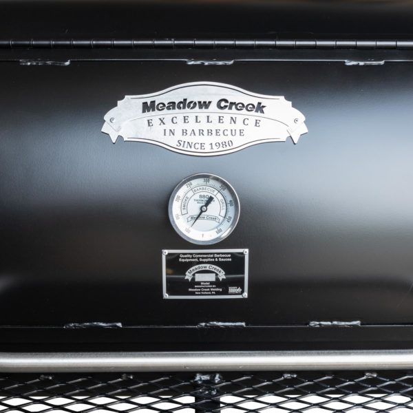Smoker Door With Stainless Steel Handle and Calibratable Thermometer on TS120P Tank Smoker