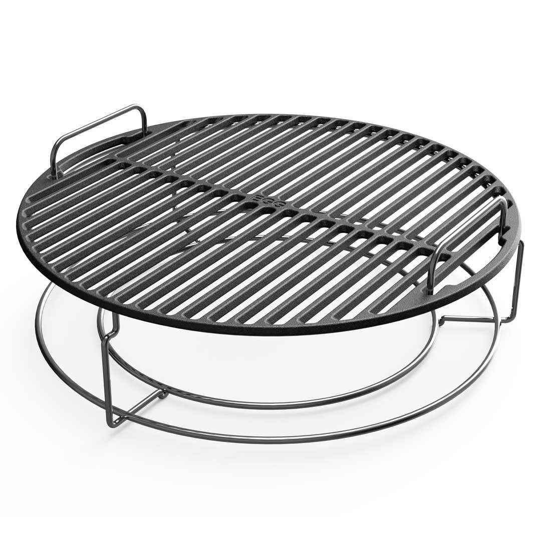 Big Green Egg Round Cast Iron Cooking Grid, EGGspander & convEGGtor Basket