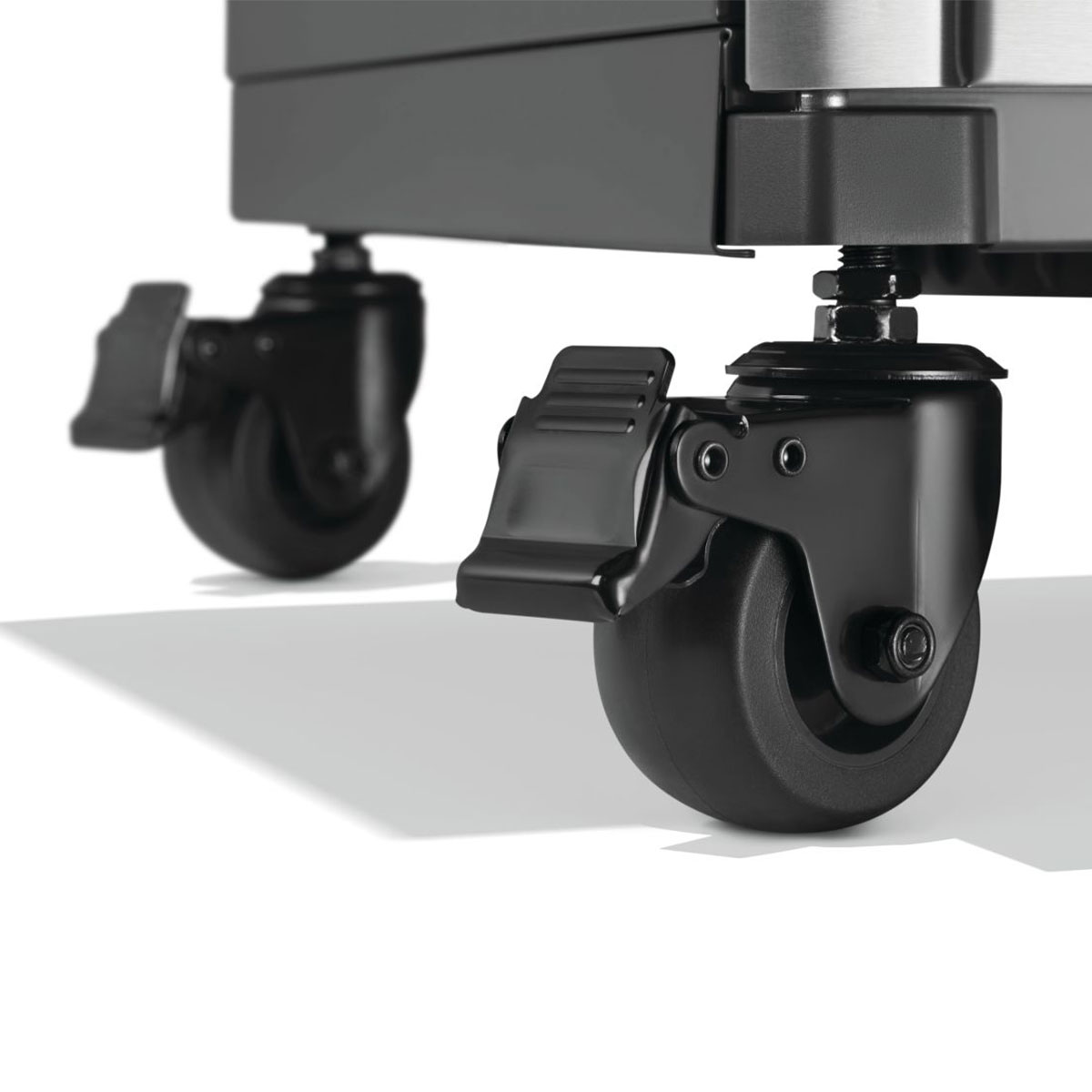 Wheels on Napoleon Prestige® 665 EVO RSIB Gas Grill with Infrared Side & Rear Burner - Stainless Steel