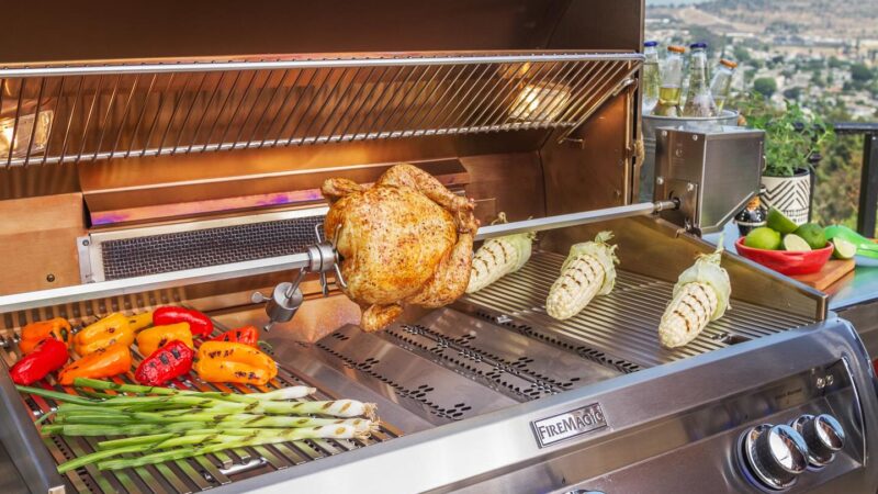 Fire Magic® Aurora Series Built-In Gas Grill With Analog Thermometer Lifestyle