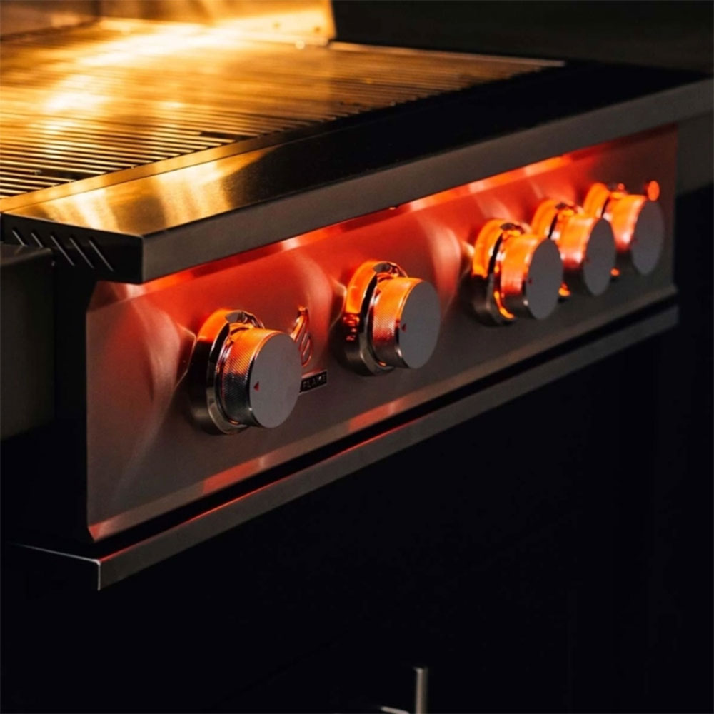 True Flame Stainless Steel Gas Grill Features - Interior & Exterior Lighting