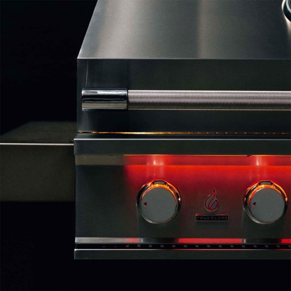 True Flame Stainless Steel Gas Grill Features - Interior & Exterior Lighting