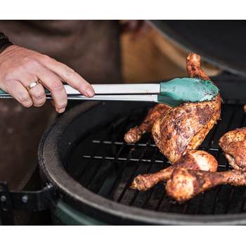 Big Green Egg Stainless Steel Silicone-Tipped BBQ Tongs