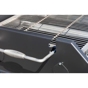 Height adjustable stainless steel grate on flat top grill