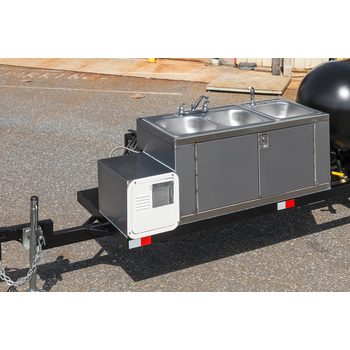 Stainless Steel Sink 3-Bowl Clean-Up Trailer Mounted
